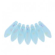 Czech Glass Daggers beads 5x16mm Blue ab Stripes 61000-2870V